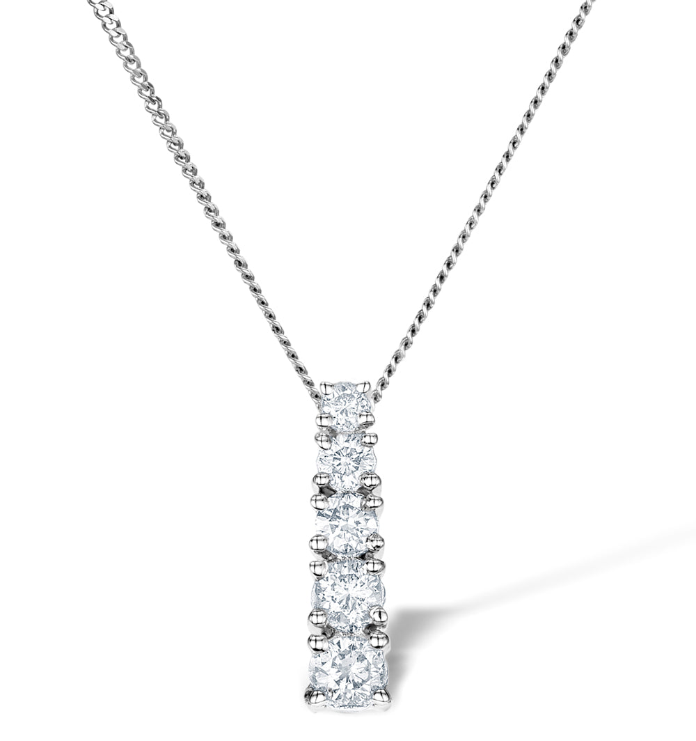 5 Stone Drop 0.33ct Lab Diamond and 9K White Gold Pendant G4066